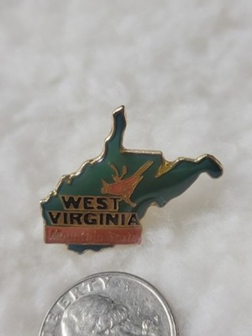 United States USA State Travel Hat Lapel Pin West Virginia Pin Mountain State